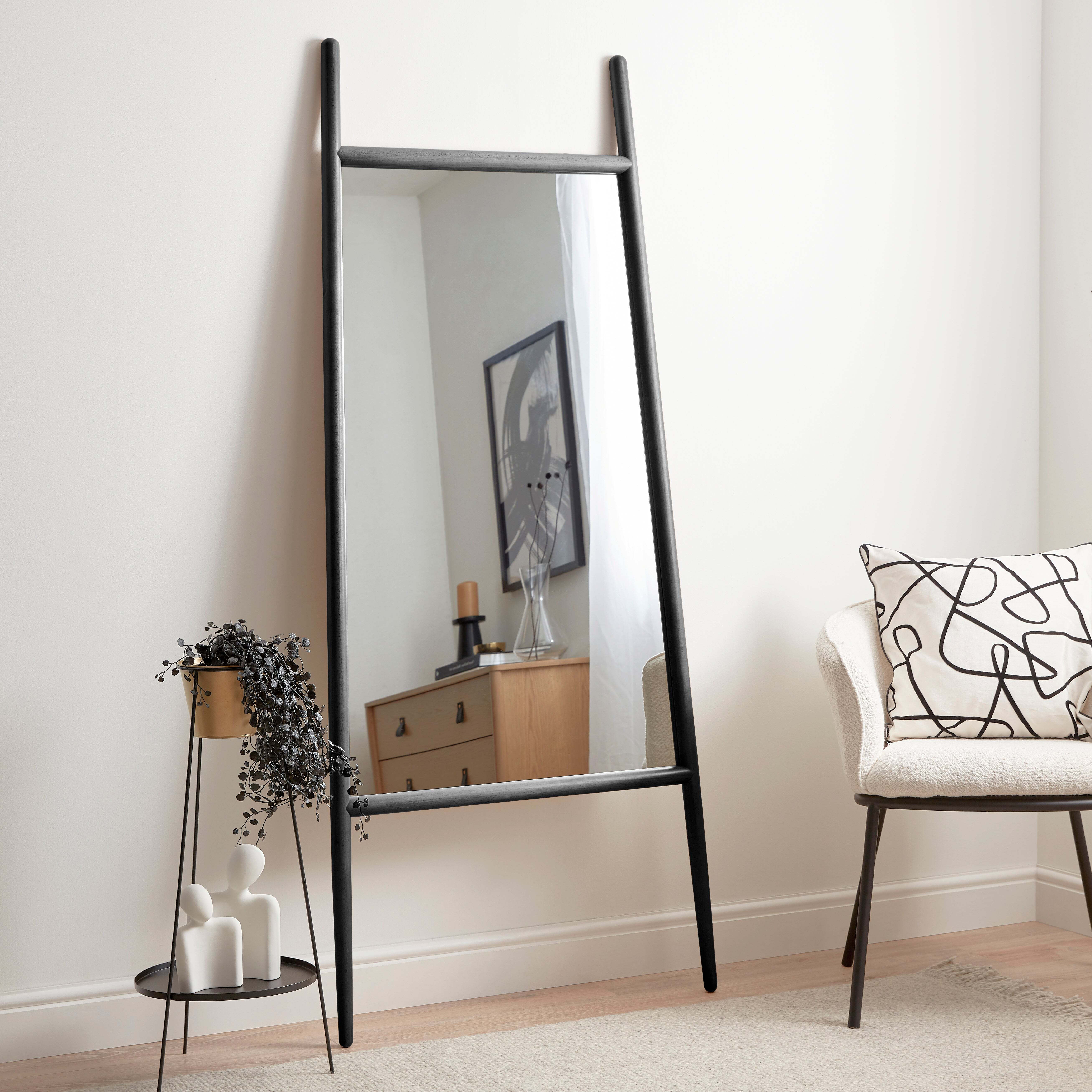 Lara Full Length Mirror, 180x70cm Black