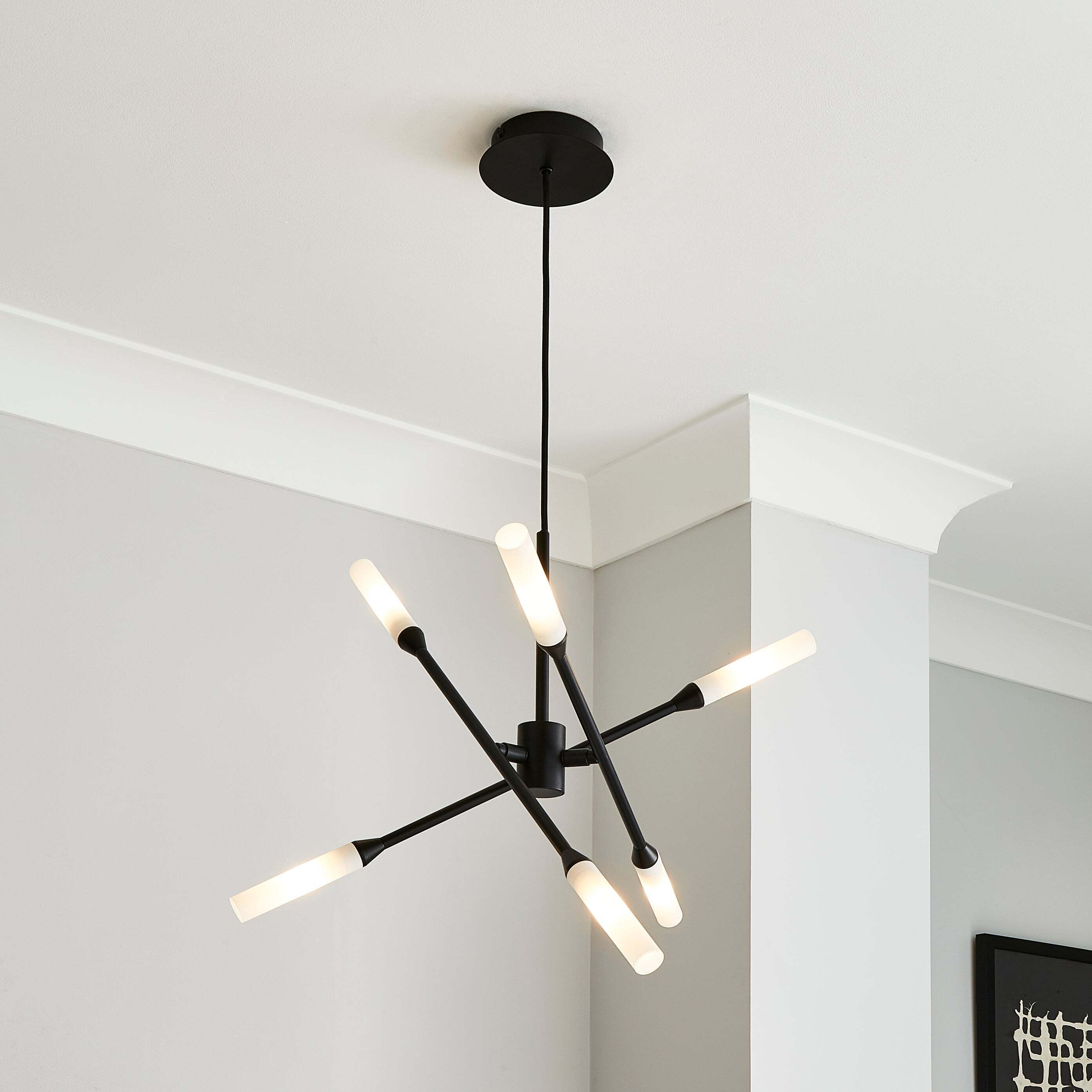 Elements Fontain 6 Light Ceiling Fitting Black