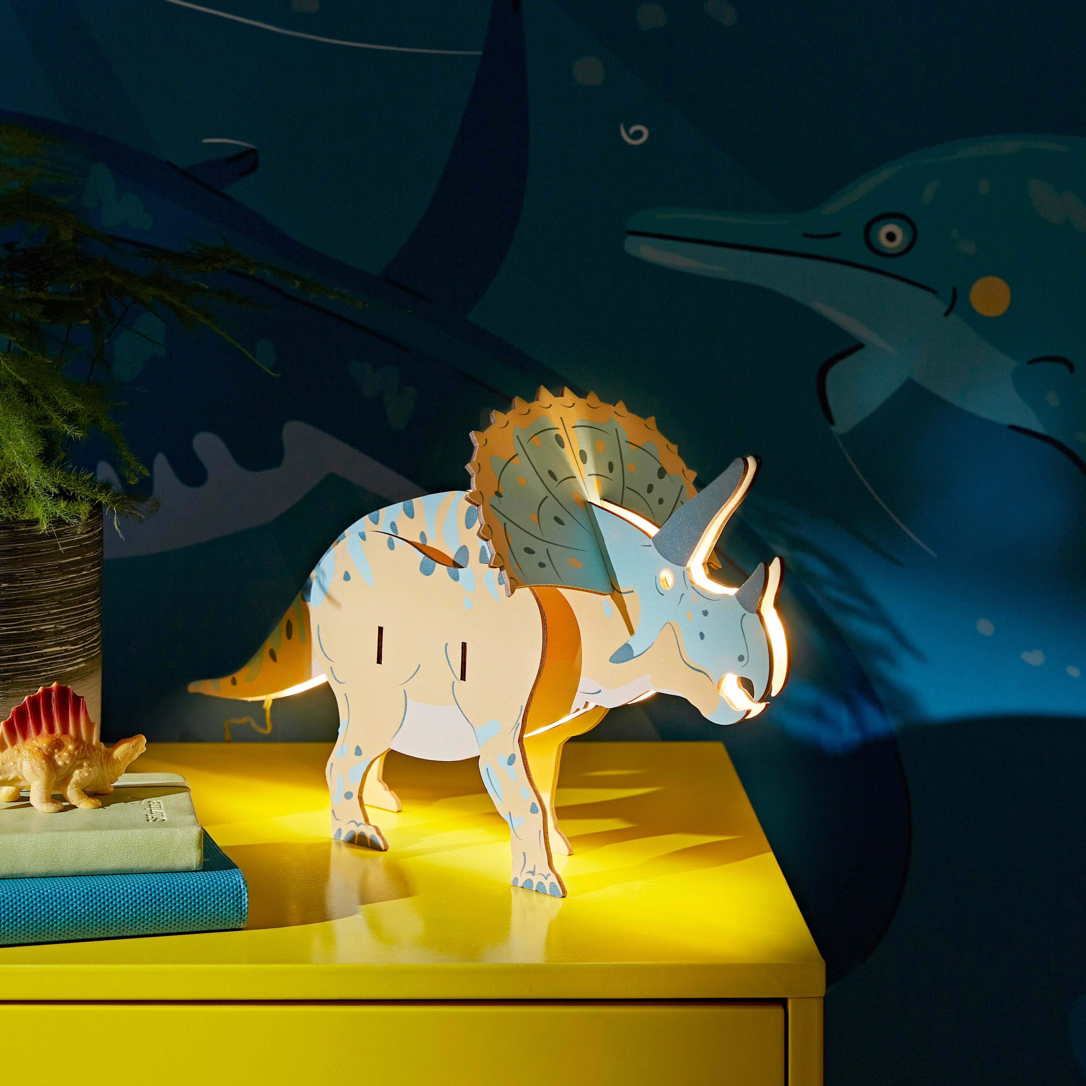 Triceratops Table Lamp Yellow