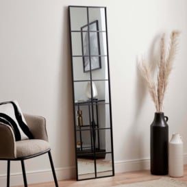 Window Black Lines Leaner Mirror, 165x40cm Black