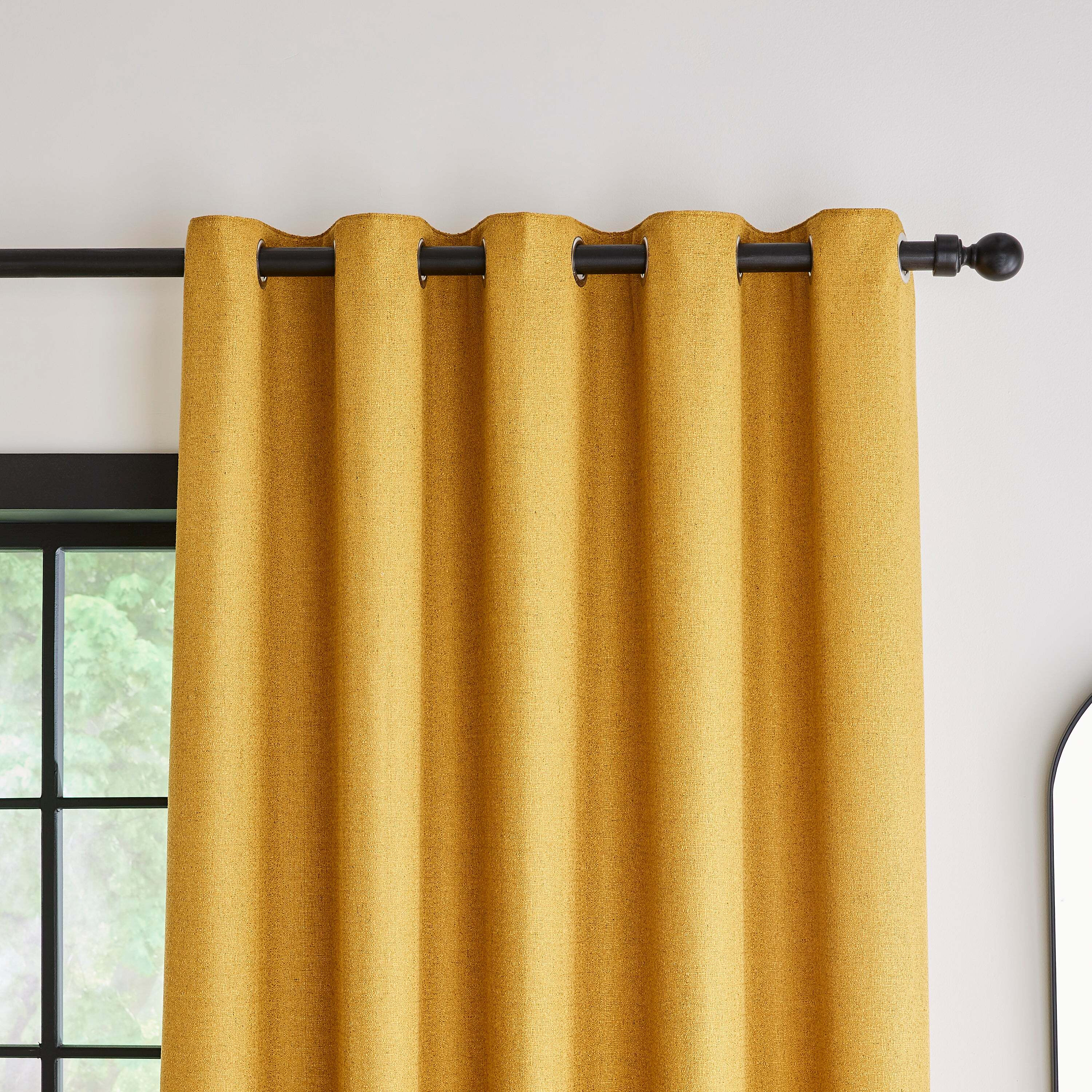 Bondi Old Gold Eyelet Curtains Old Gold