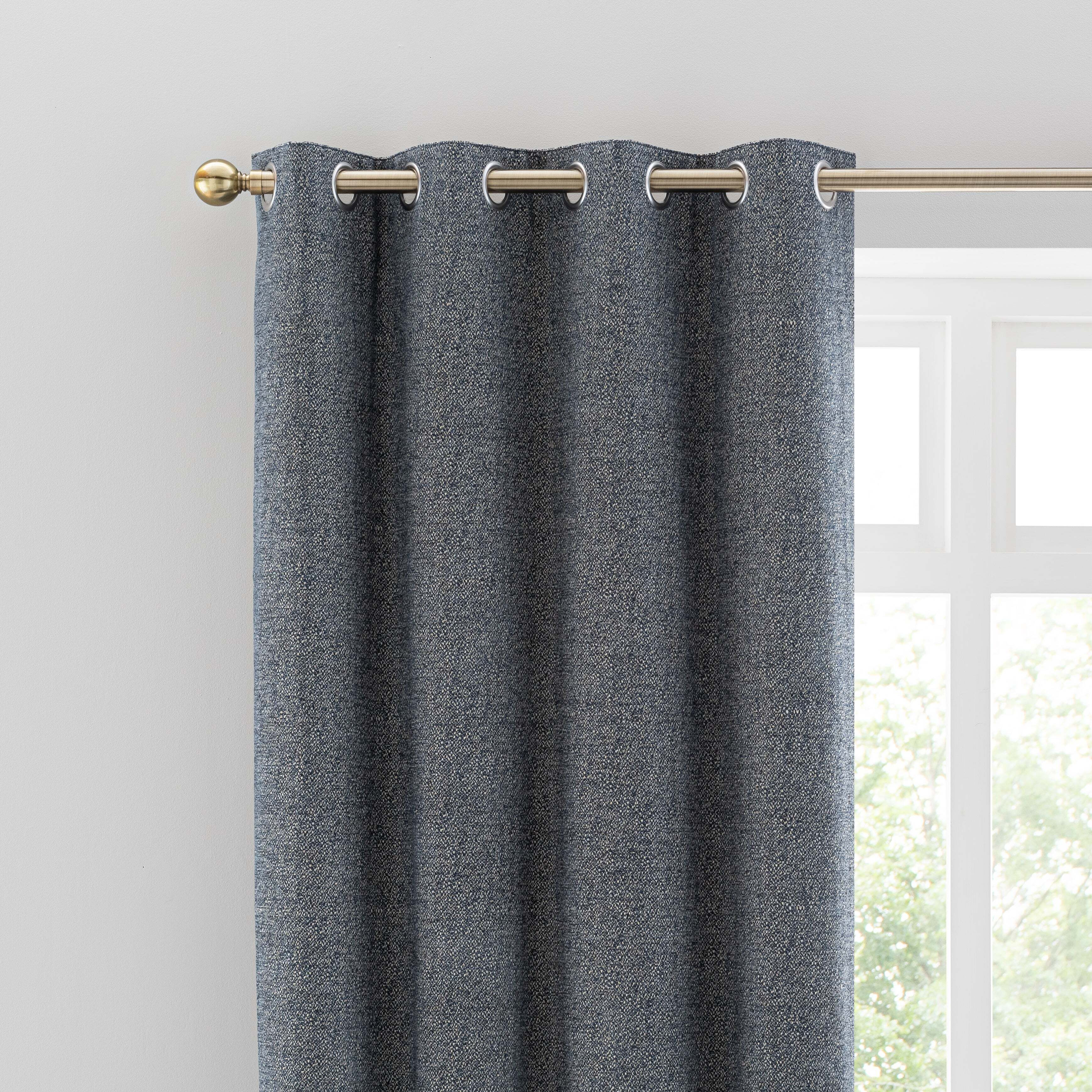 Hampstead Navy Eyelet Curtains Navy