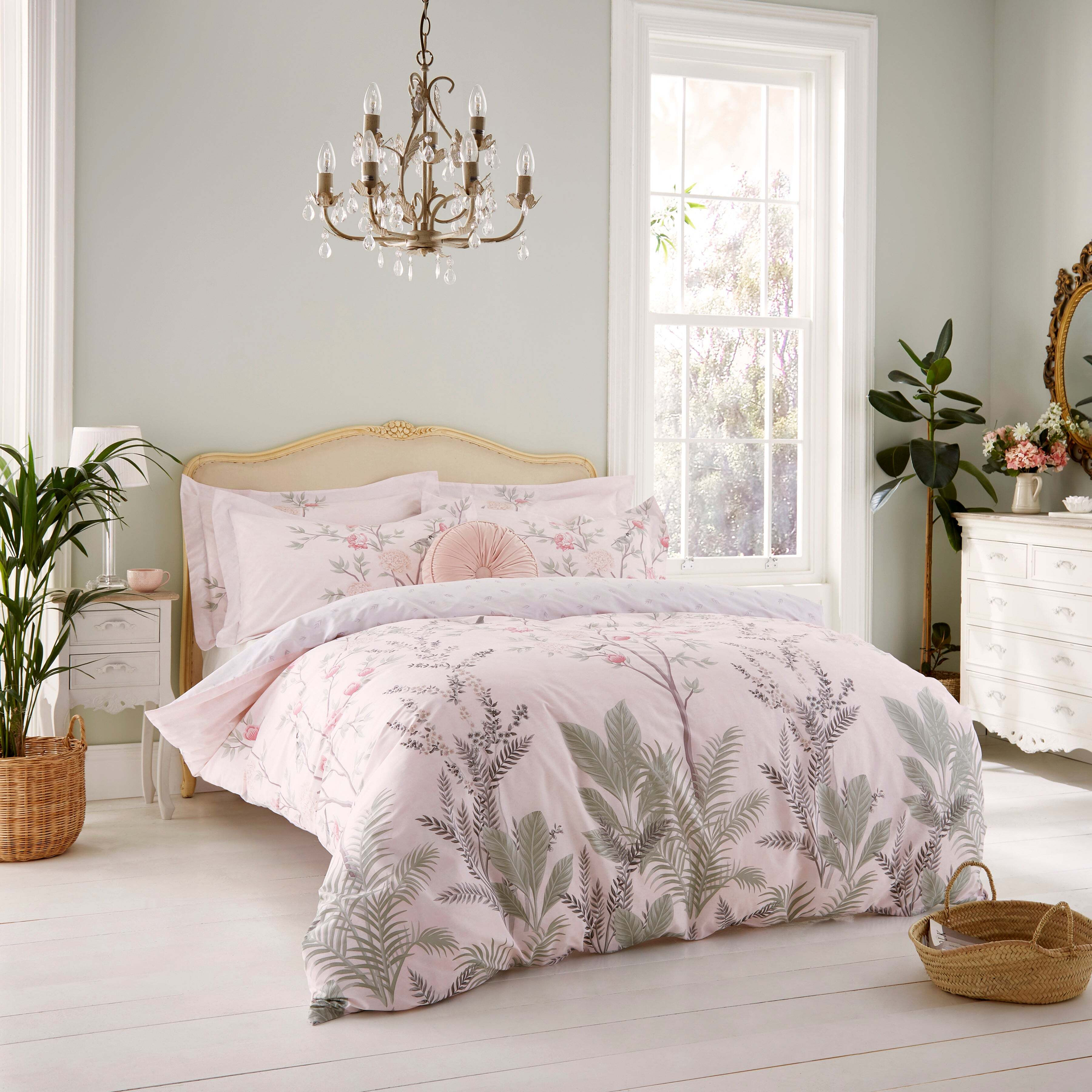 Holly Willoughby Carmella 100% Cotton Duvet Cover and Pillowcase Set Pink