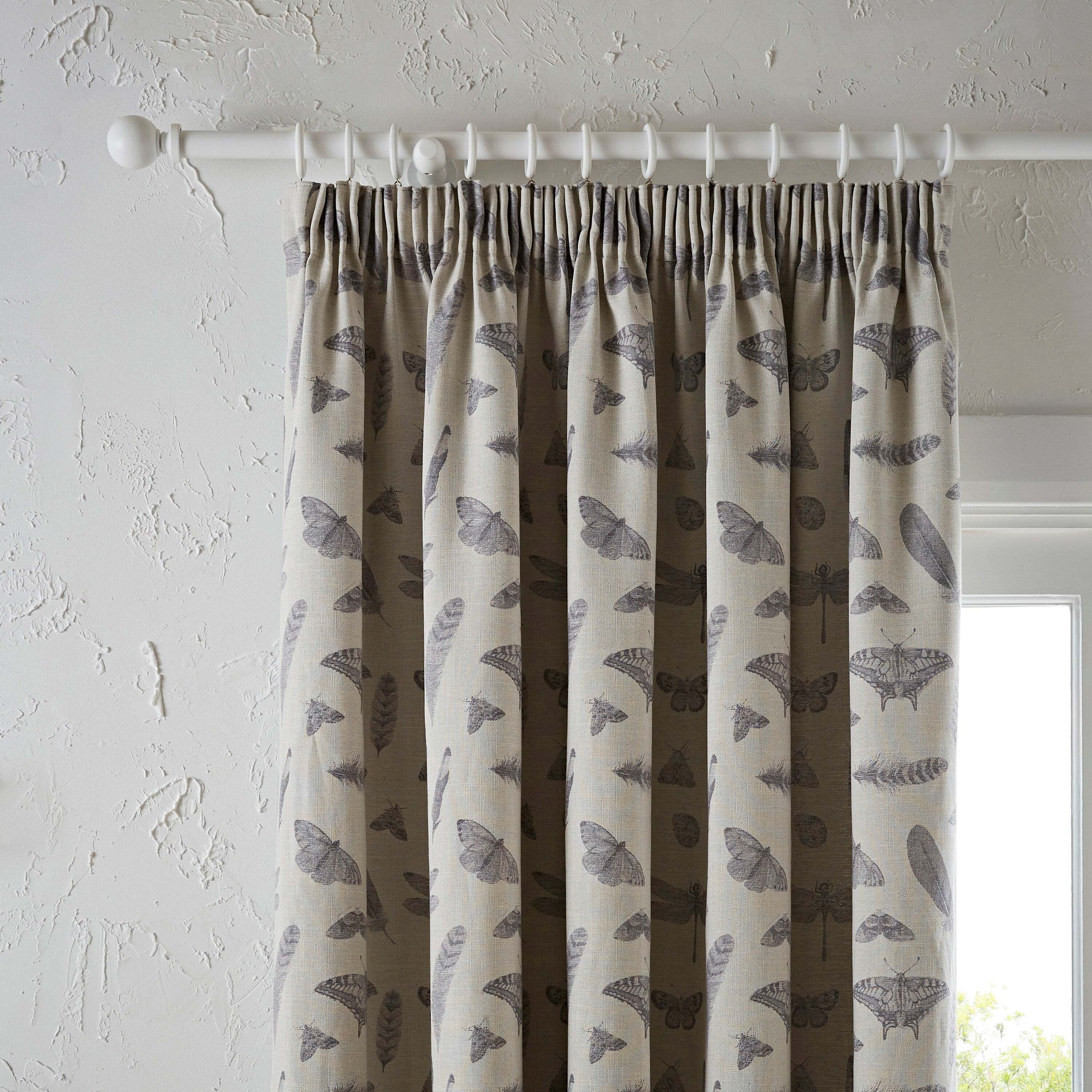 Nature's Study Natural Pencil Pleat Curtains Brown
