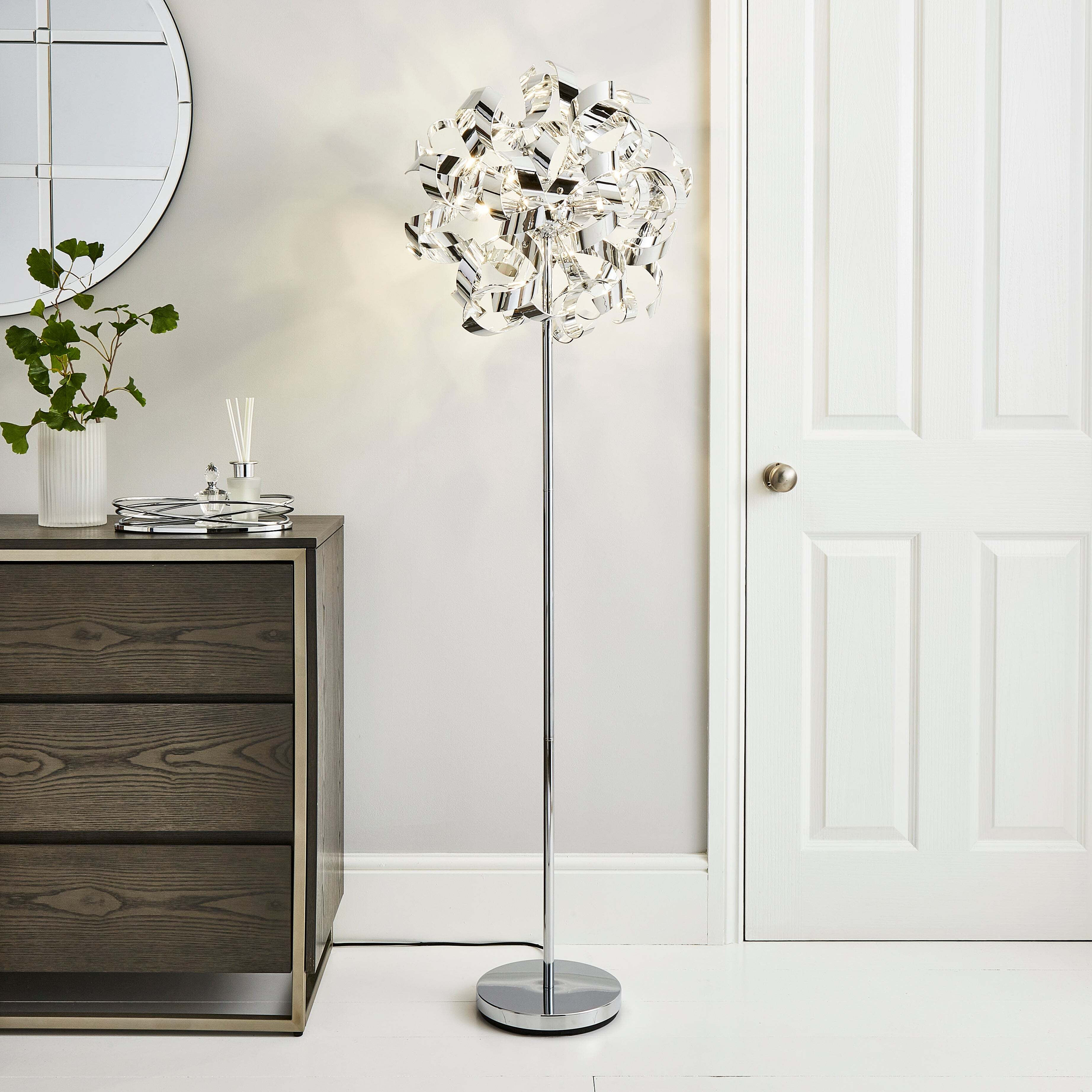 Iris 4 Light Floor Lamp Chrome
