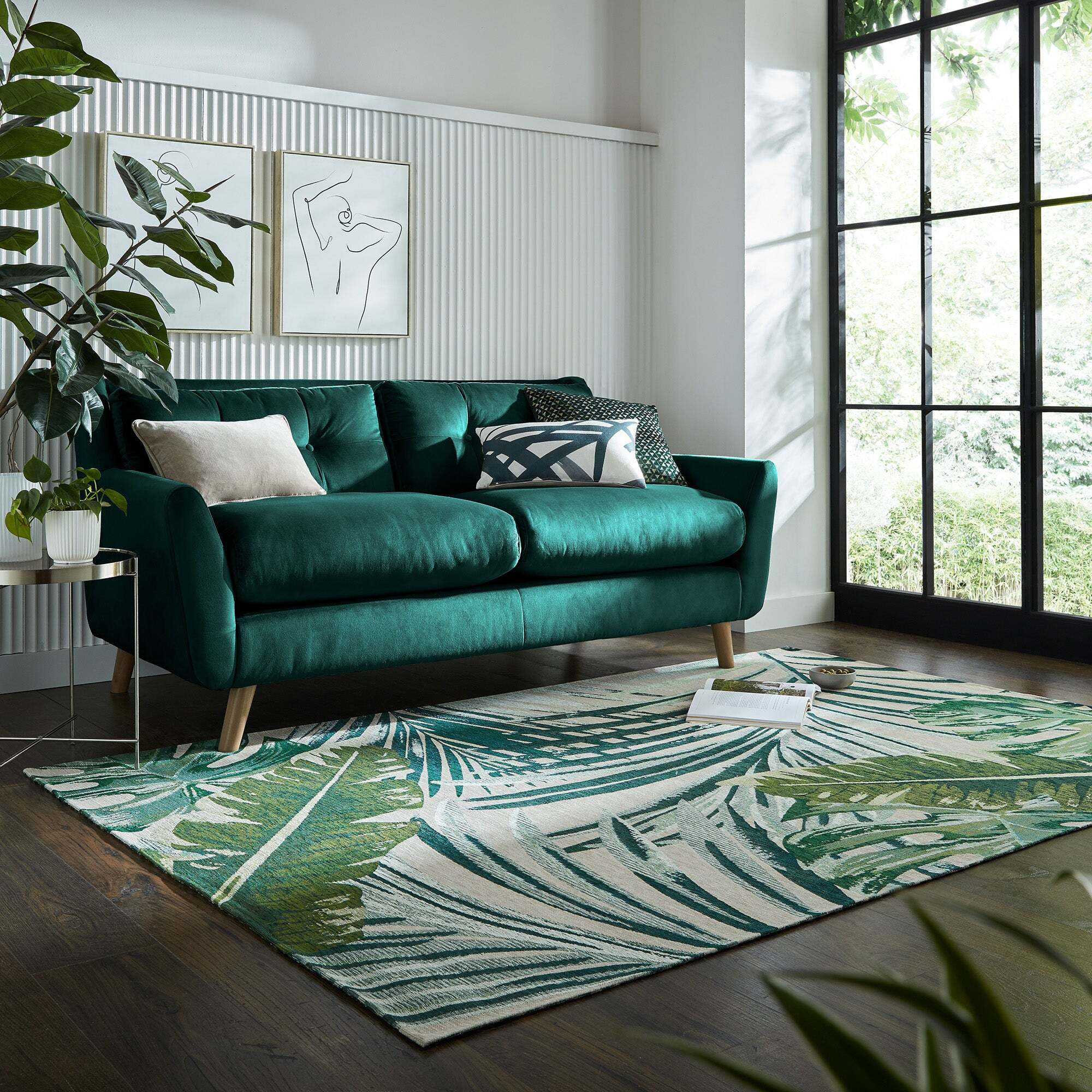 Jungle Palm Chenille Rug Jungle Palm Cream