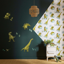 All About Dinosaurs Wall Stickers Green/White
