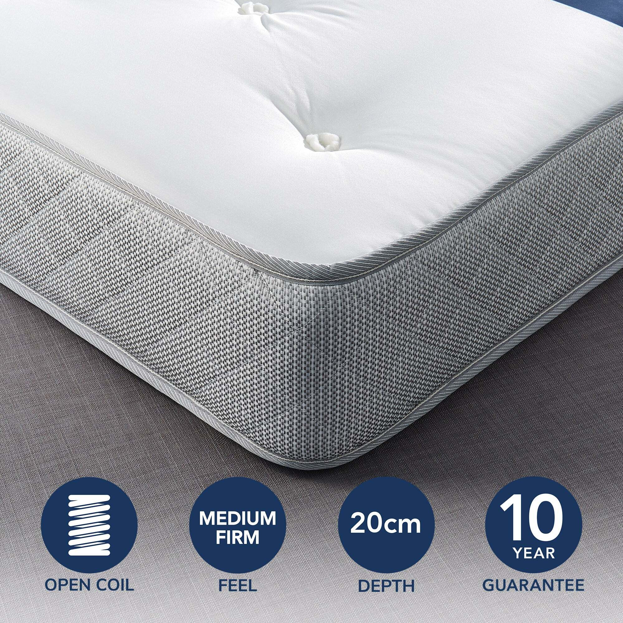 Fogarty Just Right Orthopaedic Open Coil Mattress White