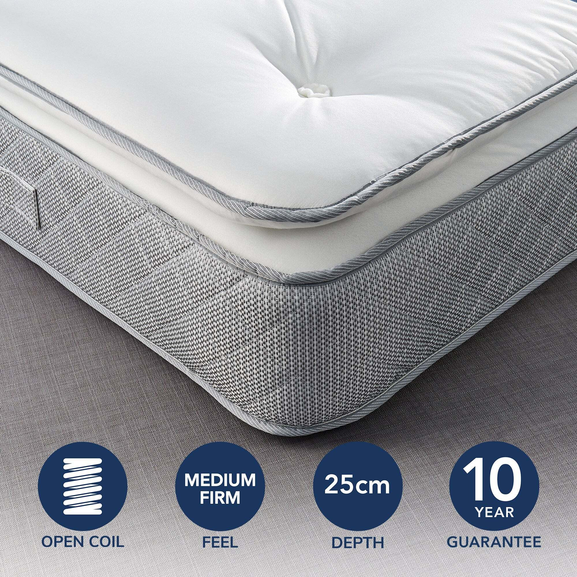 Fogarty Just Right Pillow Top Orthopaedic Open Coil Mattress White