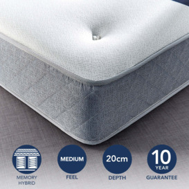 Fogarty Just Right Memory Foam Top Orthopaedic Open Coil Mattress White