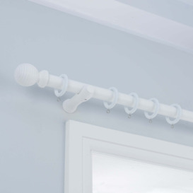 Arden Fixed Wooden Curtain Pole with Rings White
