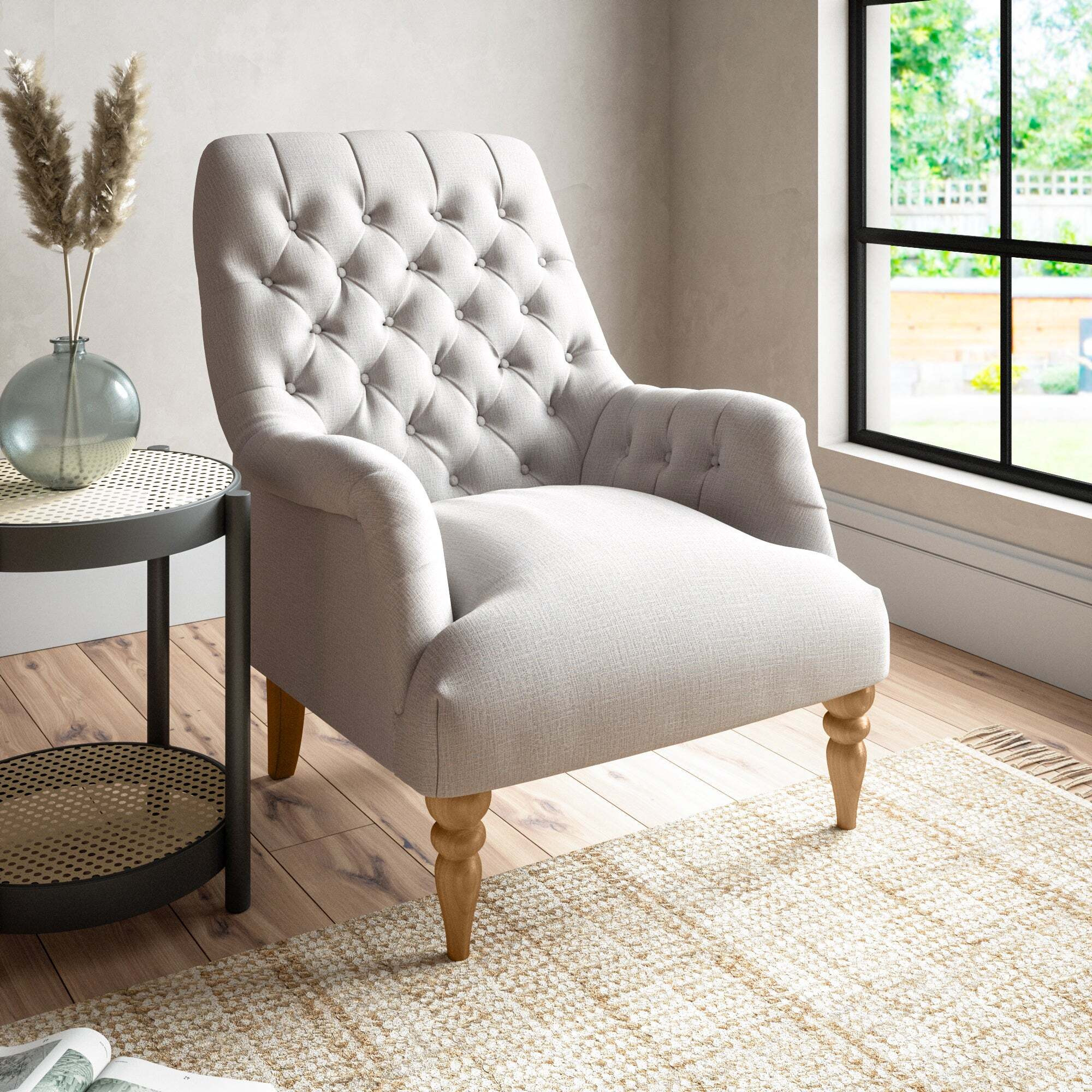 Bibury Buttoned Back Chair Cream