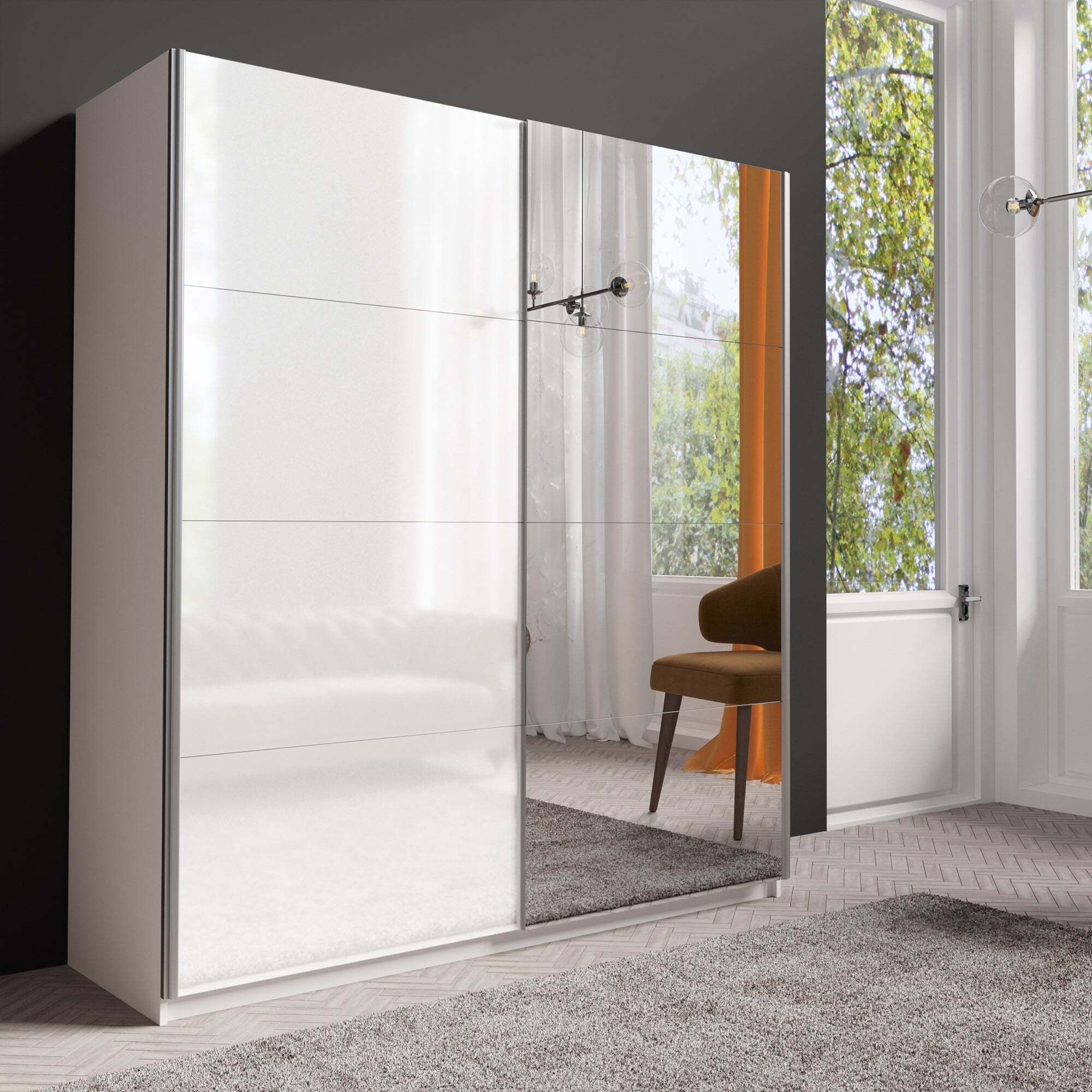 Lincoln 180cm Sliding Double Wardrobe White