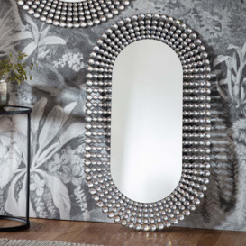 Sheriton Oval Mirror, 70x121cm Silver
