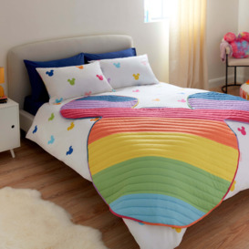 Mickey Rainbow Bedspread Pink/Orange/Green