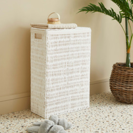 White Rope Laundry Basket White by Dunelm