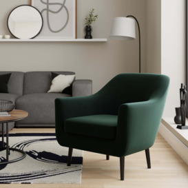 Eddie Velvet Tub Armchair Green