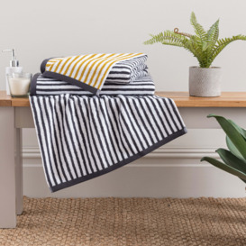 Mustard and Charcoal Striped Towel White/Black