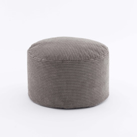 Jenson Charcoal Waffle Pouffe Grey