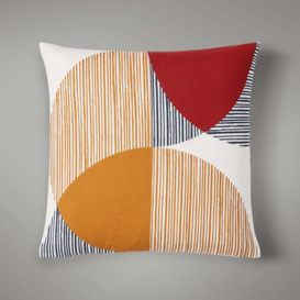 Printed Geo Cushion Cover Yellow/Red/White