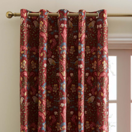 Ruskin Red Eyelet Curtains Red/Blue