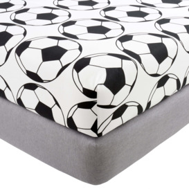 Football Pack of 2 Fitted Sheets White