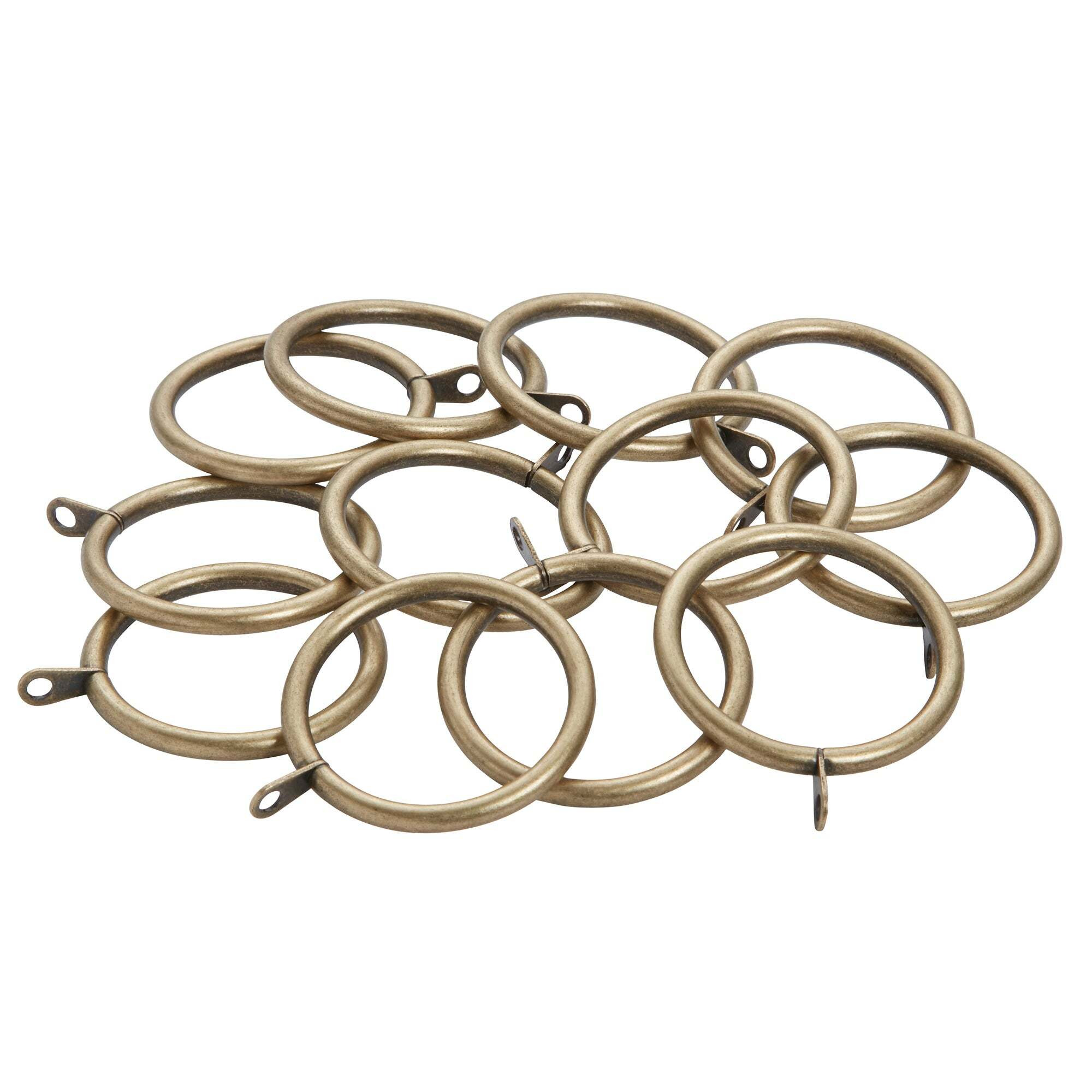 Mix and Match Pack of 12 Unlined Curtain Rings Dia. 28mm Brown