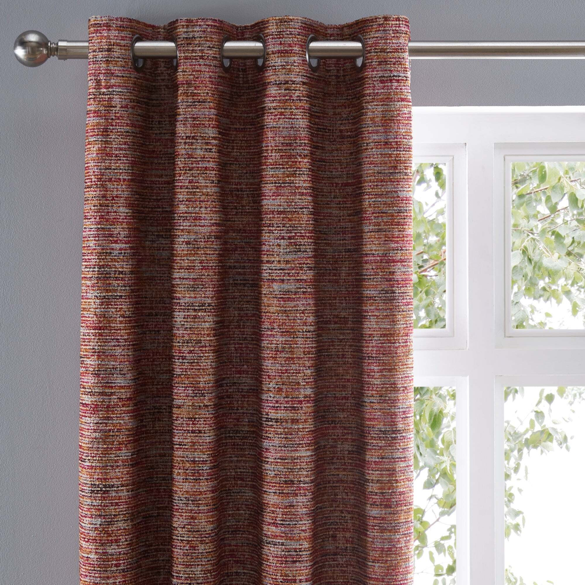 Kala Red Eyelet Curtains Red