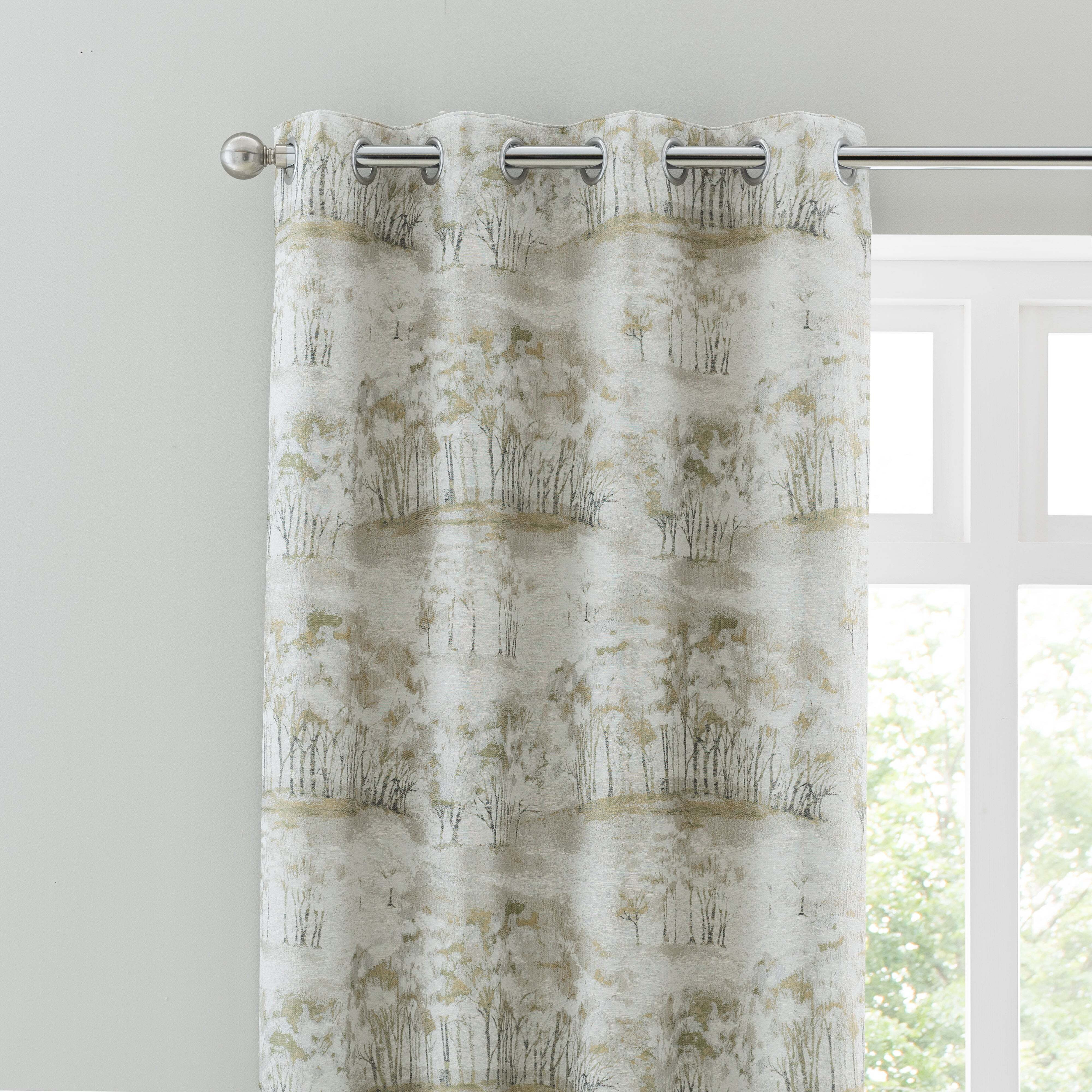 Treescape Sage Eyelet Curtains Green/White