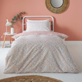 Keaton Coral Duvet Cover and Pillowcase Set Coral