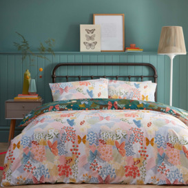 furn. Forage Reversible Duvet Cover and Pillowcase Set Teal (Green)