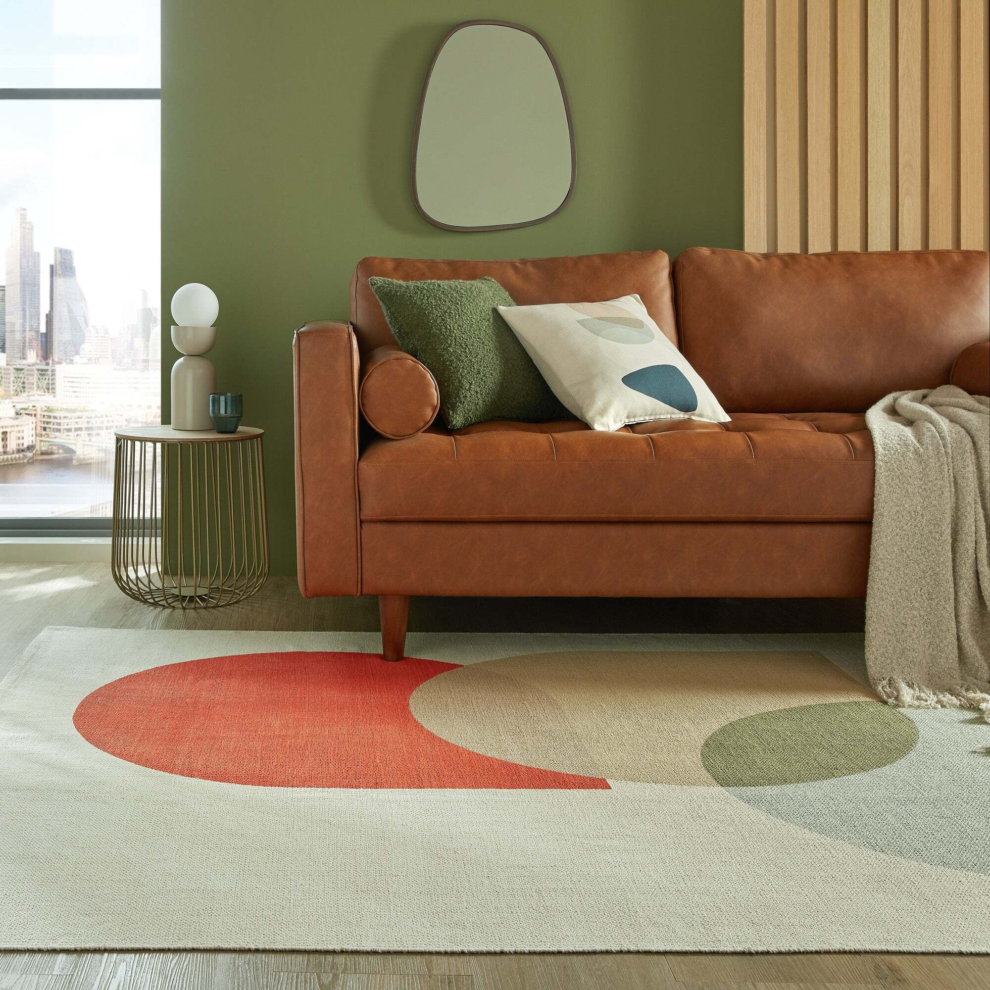 Elements Olle Cotton Flatweave Rug MultiColoured