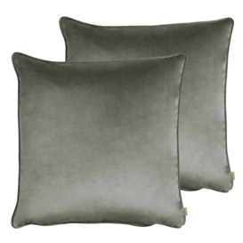 Evans Lichfield Opulent Velvet 2 Pack Pipe Cushions Charcoal