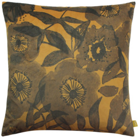 furn. Scandi Floral Cushion Yellow/Black