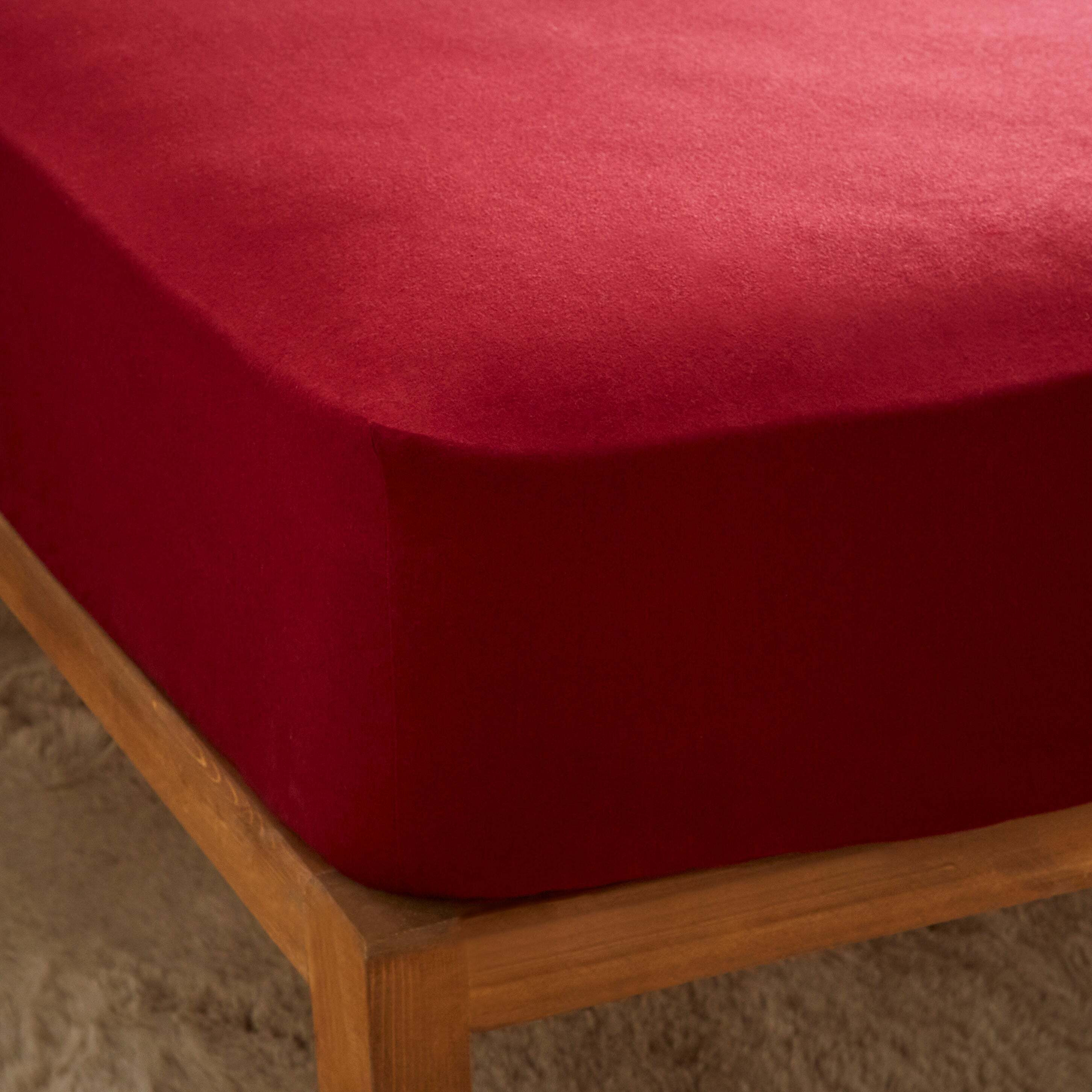 Dorma Premium 100% Brushed Cotton 35cm Fitted Sheet Red