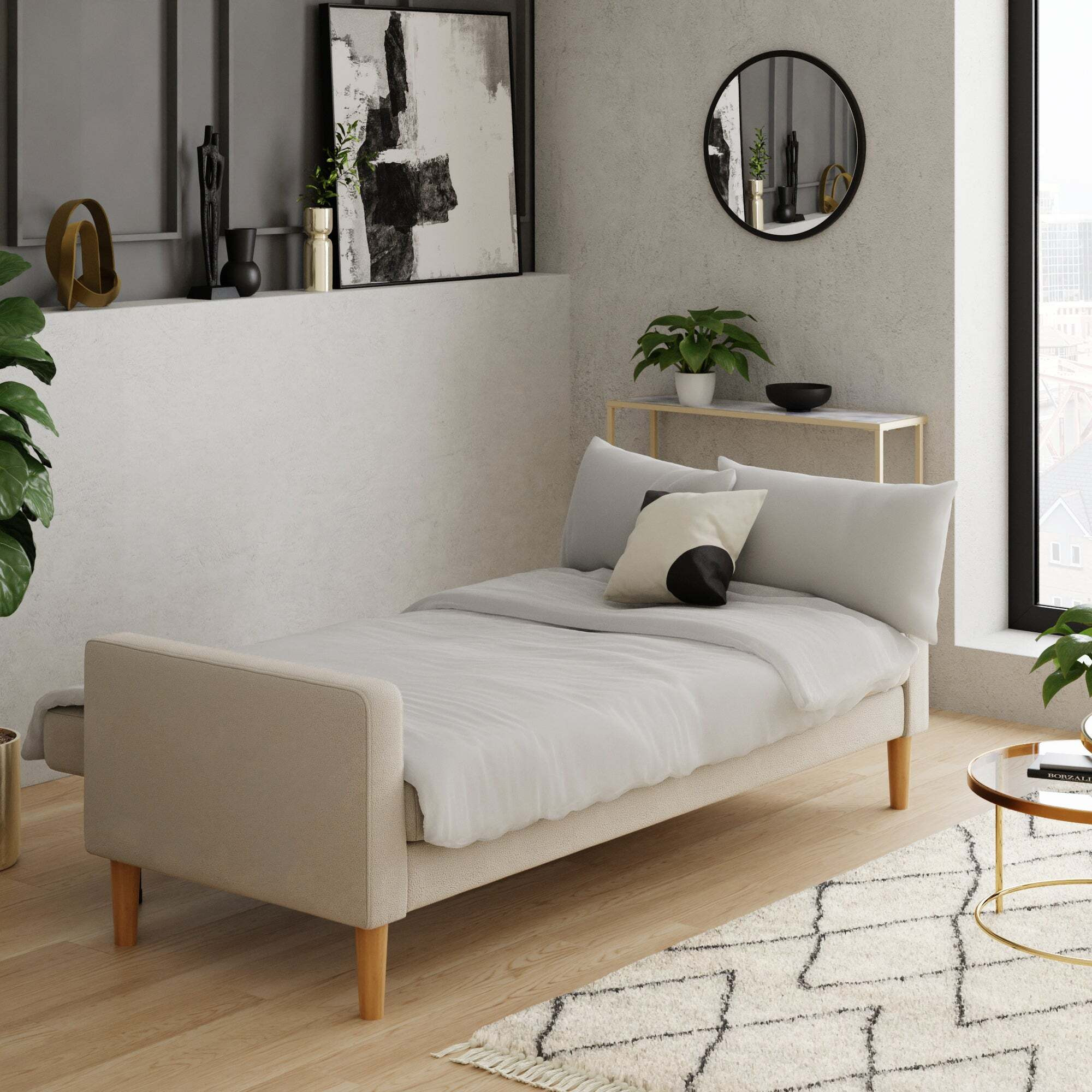 Jacob Sherpa Sofa Bed Ivory Cream