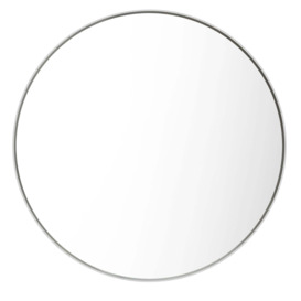 Apartment Round Frame Wall Mirror, 95cm White