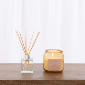 Sandalwood Diffuser and Candle Set Brown
