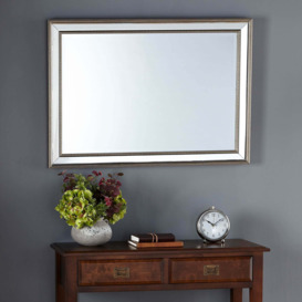 Dorma Stud Angled Rectangle Overmantel Wall Mirror Silver