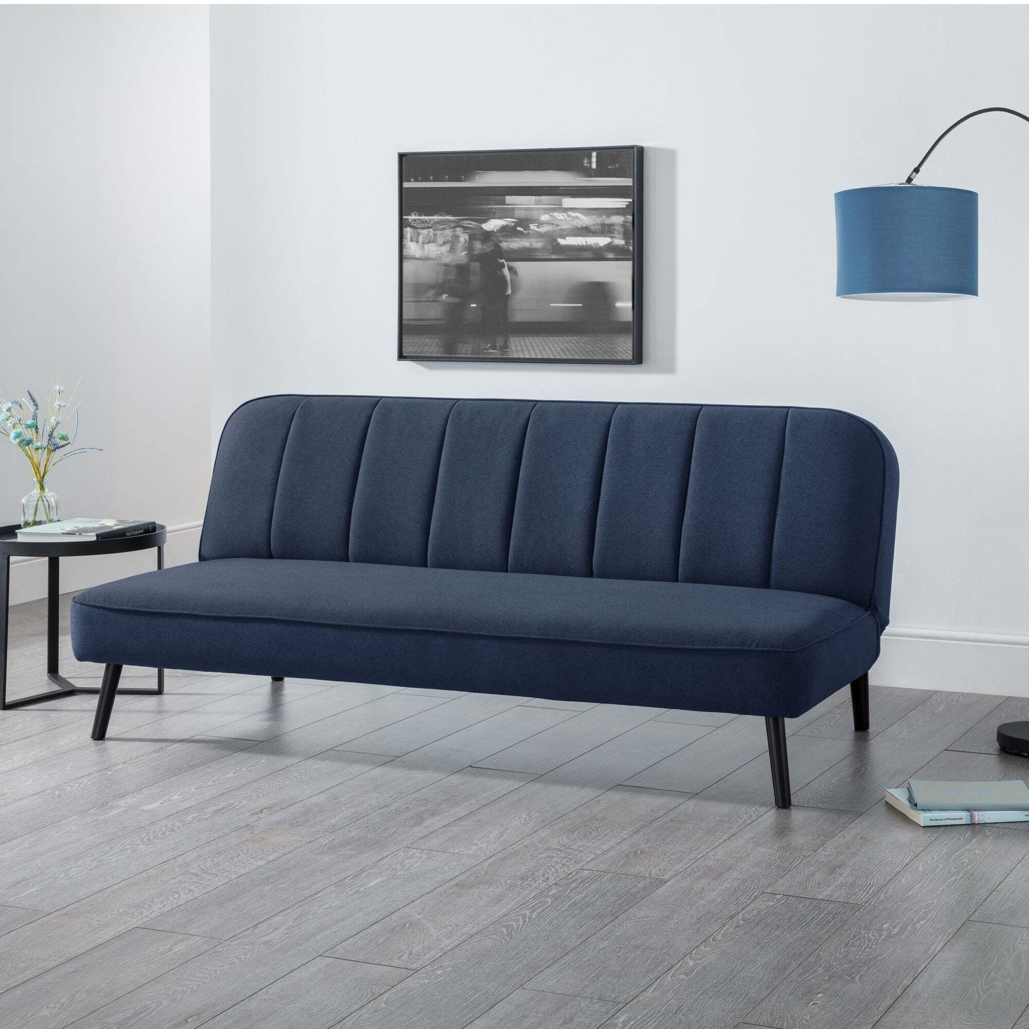 Miro Linen Clic Clac Sofa Bed Blue
