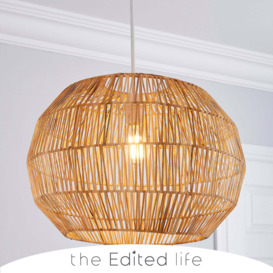 Wicker Woven Easy Fit Pendant Natural Brown