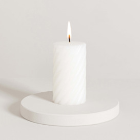 Small Twisted Pillar Candle, 12cm White