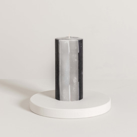 Decorative Monochrome Pillar Candle Black/White