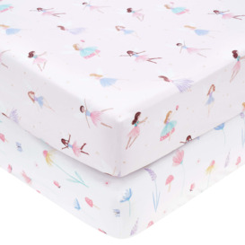 Meadow Fairies Pack of 2 Fitted Sheets Pink