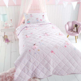 Meadow Fairies Bedspread 150cm x 200cm Pink