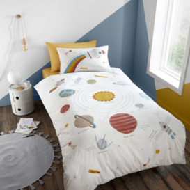 Outer Space Scandi Duvet Cover and Pillowcase Set Natural