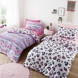Leopard Twin Pack Duvet Cover and Pillowcase Set MultiColoured