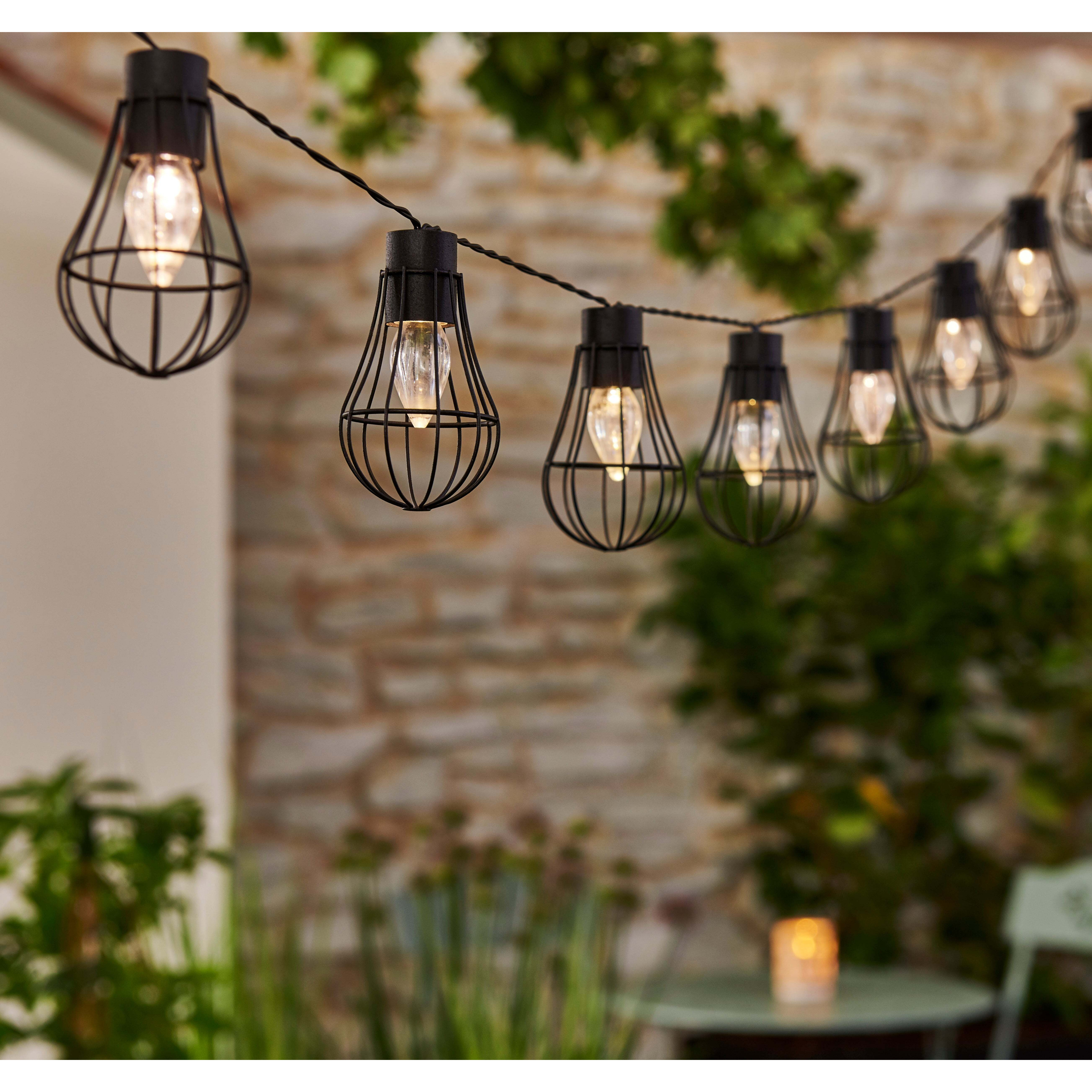 Elements Wire String Lights 10L Black