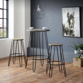 Dalston 4 Seater Round Bar Table Brown/Black