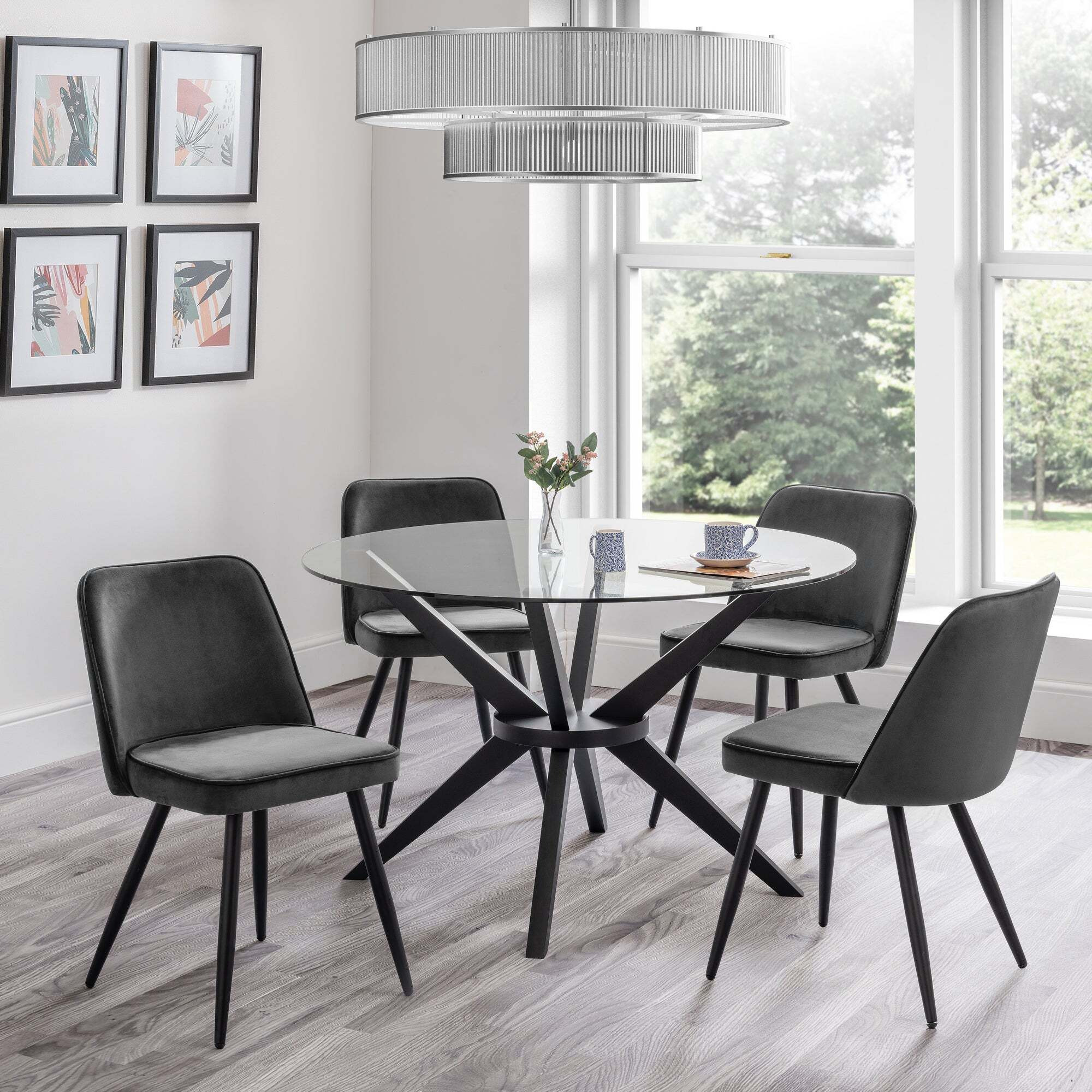 Round Dining Table Black Chair Dunelm Hayden Round Glass Top